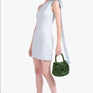 STAUD baby blue mini floret dress